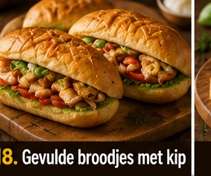 Gevulde broodjes met kip
