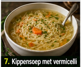 Kippensoep met vermicelli