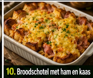 Broodschotel met ham en kaas