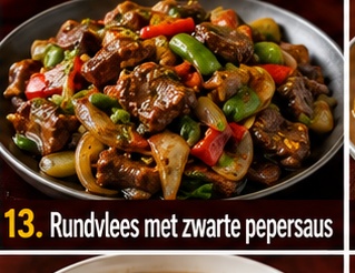 Rundvlees met zwarte pepersaus