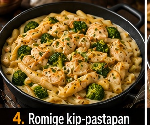 Romige kip-pastapan