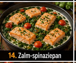 Zalm-spinaziepan