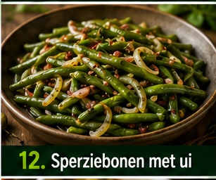 Sperziebonen met ui