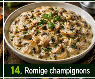 Romige champignons