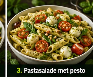 Pastasalade met pesto