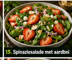 Spinaziesalade met aardbei