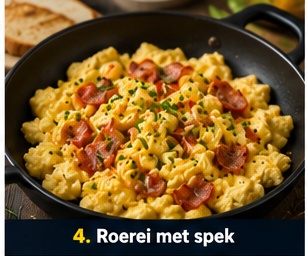 Roerei met spek