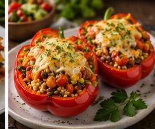 Gevulde paprika met rijst