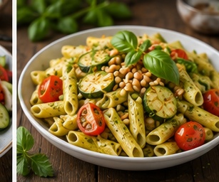 Pasta pesto met groenten