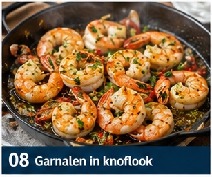 Garnalen in knoflook